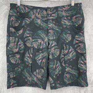 Shredly Mountain Bike Shorts Baggies Leaf Print Zip Vent 11" Cycling